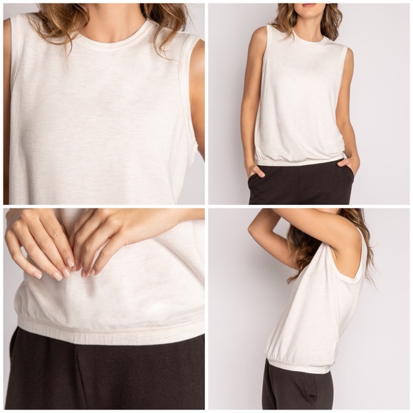 NWOT P.J. Salvage Jammie Essentials Tank Sleeveless Pajama Top Heather Grey M - Picture 3 of 8